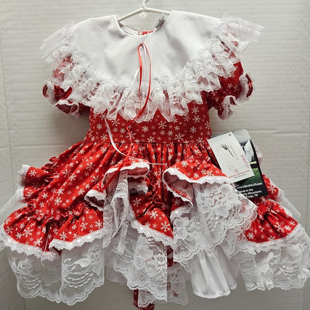New Lid’l Dolly’s Toddler Girl Red Southern Belle Dress Ruffle Lace Full Circle⭐ - Picture 9 of 16